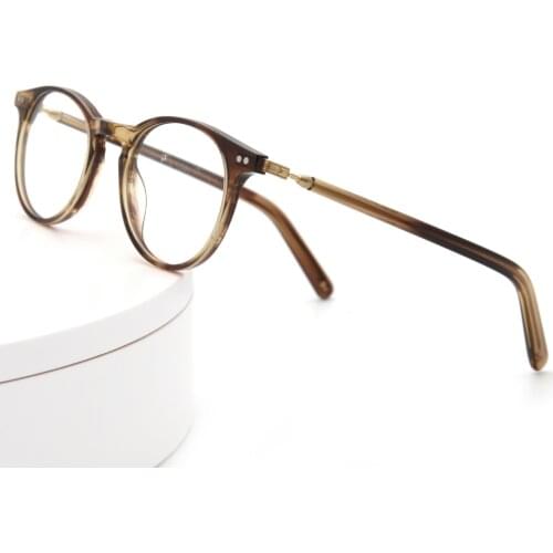 Handmade Acetate Frame For Women Small Size Round Thin Eyeglass Transparent Acetate Spectacle Frame For Men Prescription Myopia