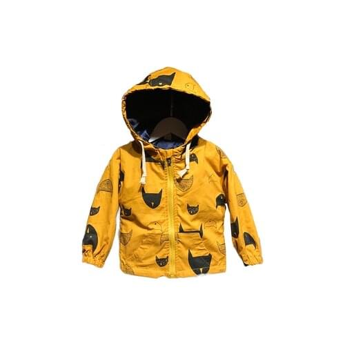 Autumn Winter Cartoon Pattern Baby Boy Girl Jacket Fashion Brand Kids Outerwear Coats Boys Clothes Children Windbreaker Clothing