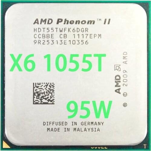 AMD Phenom II X6 1055T CPU Processor Six-Core (2.8Ghz/ 6M /95W ) Socket AM3 AM2+ 938 pin