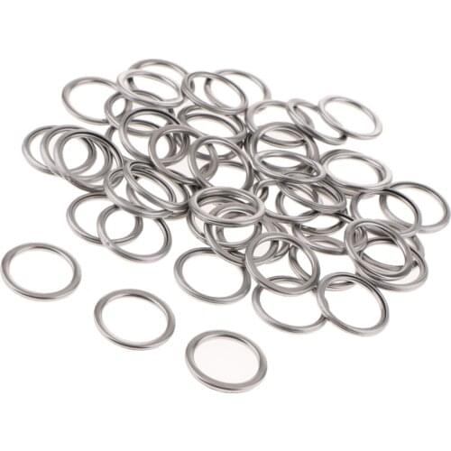 50pcs Durable Aluminum Oil Drain Plug Washer Gaskets for Toyota 4Runner Highlander, Repalces OEM# 12157-10010