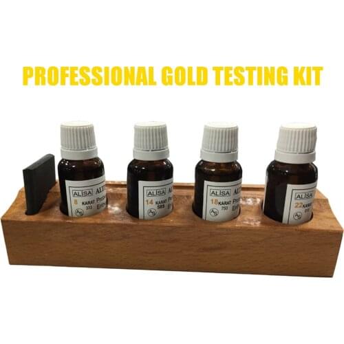 Professional Gold Test Kit 4x20ml Jewelry For Precision Testing 8K 14k 18K 22K