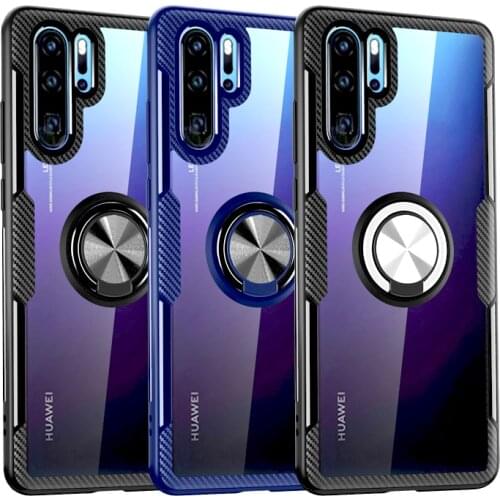 Transparent Clear Case For Huawei P30 P20 40 Pro Lite Honor 20 Pro Nova 5T Mate 20 10 Lite 8S 10i 8X Phone Covers Ring Holder ON