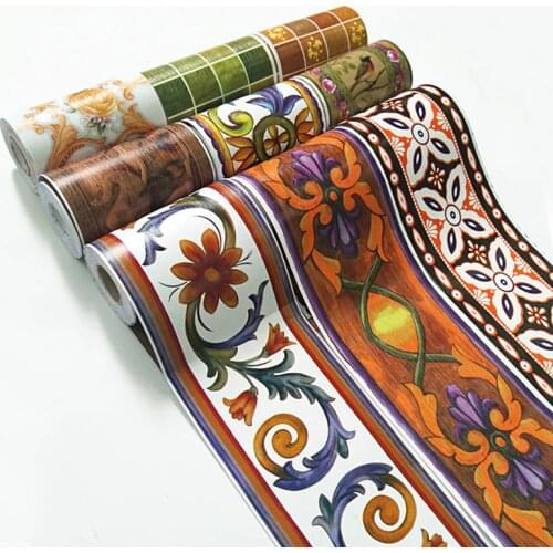 10m PVC Wallpaper Border Waist line 3d Wall Sticker for Washing Room Bathroom Kitchen Tiles Waterproof Self Adhesive 3d Stickers