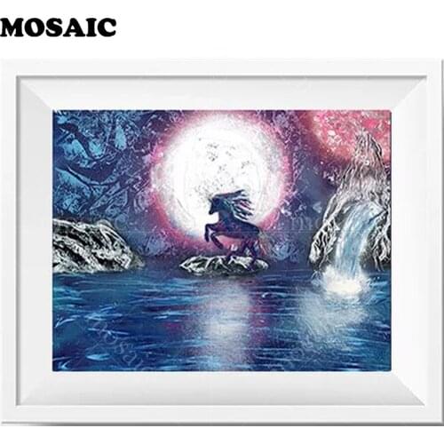 Sale,personalized diamond painting Cross stitch,5D DIY Diamond embroidery mosaic pictures puzzle,Animal unicorn B355