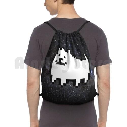Annoying Dog In Space Backpack Drawstring Bag Riding Climbing Gym Bag Annoying Dog In Space Undertale Toby Video Game Rpg