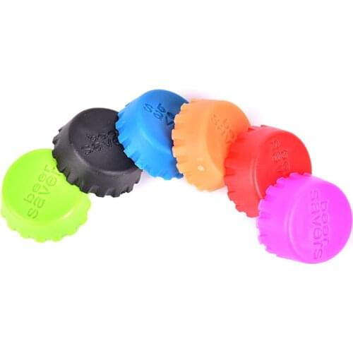 6 Pcs Silicone Beer Bottle Cap Reuse Practical Colorful Leak Free For Wine Beer Beverage Bottle Novelty Sealer Stopper Cover