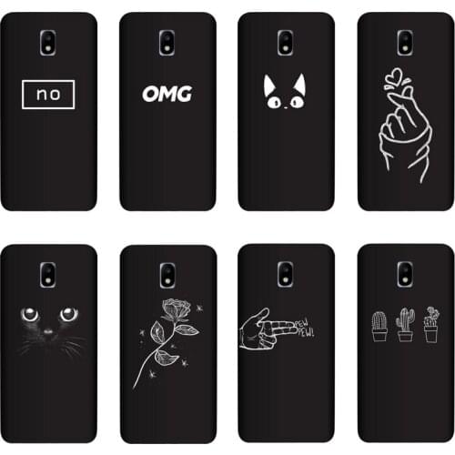 QAQsam Silicone Cover For Samsung Galaxy J5 2017 Case Painting Flower Cat Moon Matte Phone Cases Funda