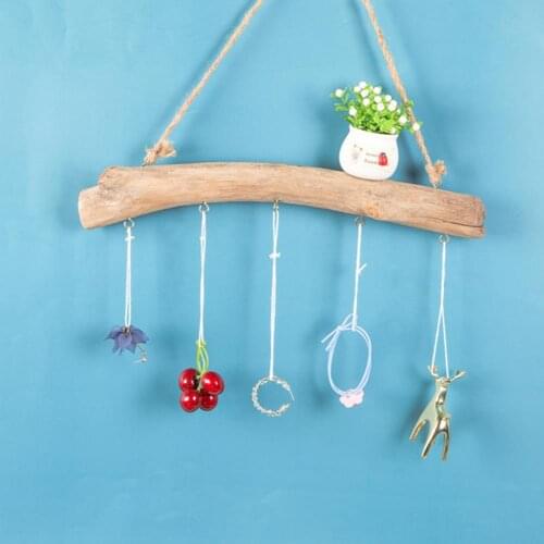 Nordic Wooden Pendant Drifting Coat Rack Small Jewelry Key Door Rear Hanger Driftwood Wall Coat Rack Home Door Keys Hooks