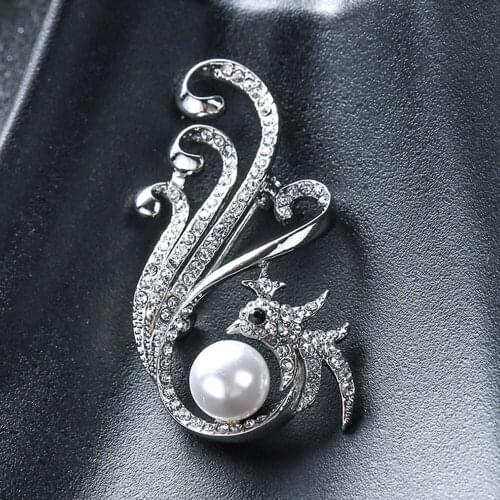 Rhinestone Brooches Women Fashion Jewelry Accessories Clothing Pins And Brooches Pearl broszka