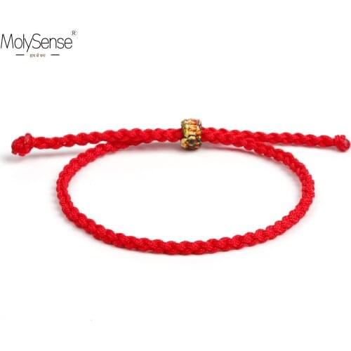 Molysense Tibetan Buddhist Lucky Tibetan Bracelets & Bangles For Women Men Handmade Knots Red Rope Amulet Gift Bracelet