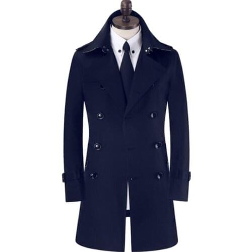 New designer Double-breasted clothes mens trench coats man long coat slim fit overcoat long sleeve khaki black blue beige 778662