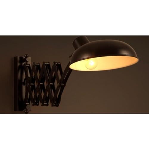 Retractable wall sconce Black iron wall lamp vintage wall lamp telescopic arm wall light led wall lamp Angle can be adjusted
