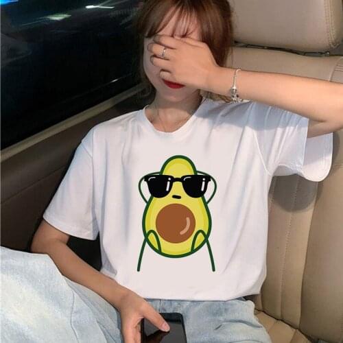 Funny Avocado Women T-shirts Fashion Cartoon Women Tops Tee Cute Print Female Tee Shirts Graphic Tshirts Girls Tops Tees Female