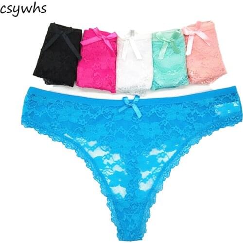 Womens Transparent Panties Sexy Lace Thongs Lingerie G-string Underwear for Girls Briefs Ladies T-back 5pcs/lot