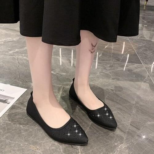 2021 New Spring And Autumn Hollow Flat Pointed Shallow Mouth Womens Single Shoes