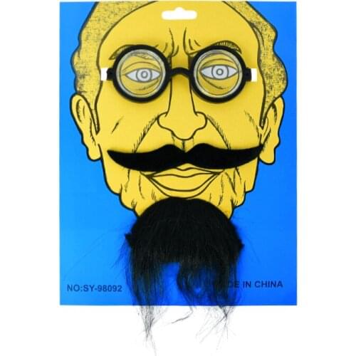 1 Set Funny Mustache With Glasses Cosplay Photo Props Fake Beard For Adults Kids Halloween Costume Party Decoration Supplies