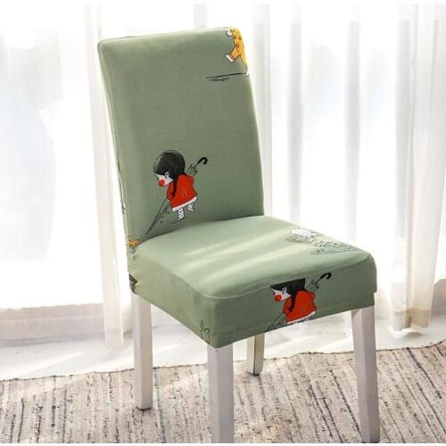 1 Pcs Stretch Spandex Chair Cover For Wedding Home Kitchen Hotel Restaurant Banquet Printed Chair Covers Elastic Seat Cover