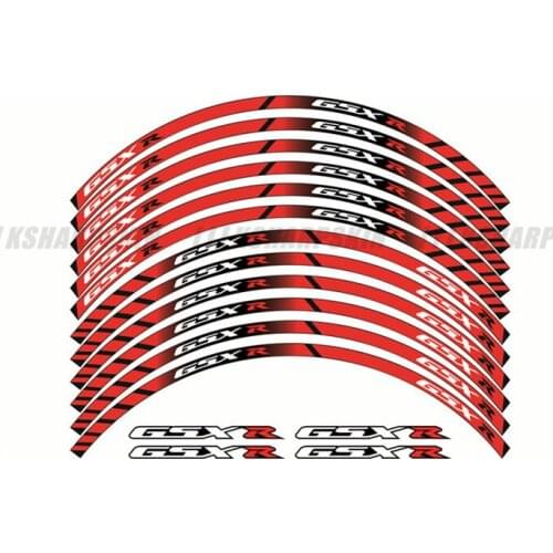 12 X Thick Edge Outer Rim Sticker Stripe Wheel Decals all for SUZUKI GSXR 250 400 600 1000 750 GSXR1000R GSXR1000 GSXR600 750