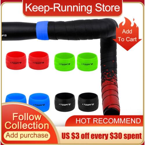 2pcs Road Bike Handlebar Tape Plugs Anti-Slip Silicone Bicycle Handle End Bar Fixed Ring Protection Sleeve Bike Accessories