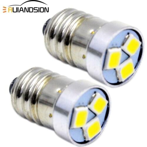 2pcs P13.5S PR2 E10 LED Flashlight Bulb Lamp 3V 6V 12V Led Bulb Replacement 3030 3smd Torch Bulb 3 Volt Screw Lighting 6000K