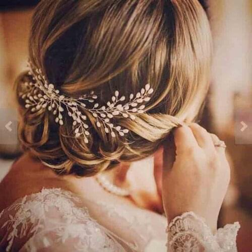 2020 New Luxurious Bride Hair Accessories 100% Handmade Pearl Wedding Hair Jewelry Party Pom Bridal Starry Hair Comb Pearl Tiara