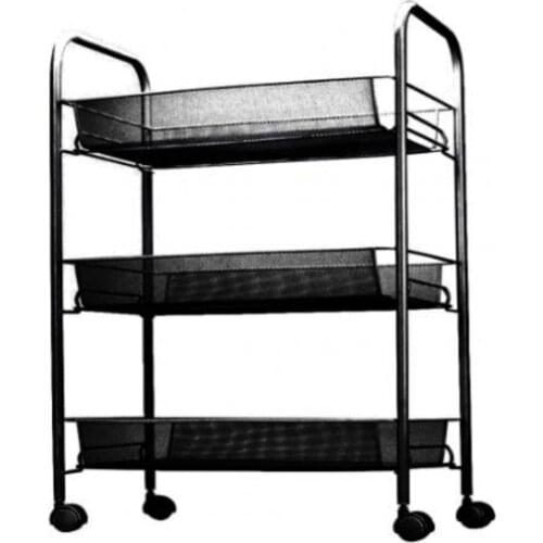 3-Layer Kitchen Rack Removable Kitchen Trolley Holder Shelf Storage Rack Organizer With Wheel