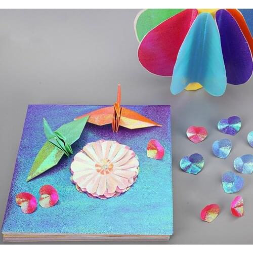 50pcs/set Square Cardstock Folding Paper Papers Single Sided Vivid Colors for Beginners Trainning and DIY Kids Craft Lessons
