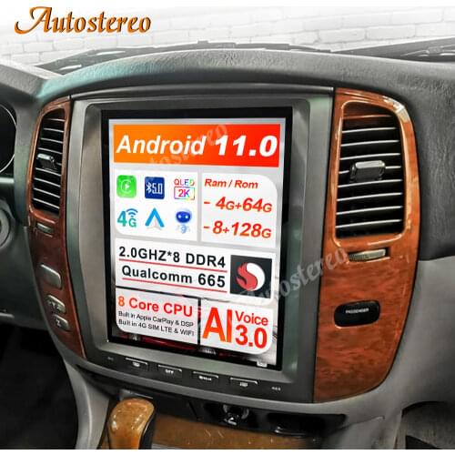 PX6 4GB RAM Tesla Style Android 9.0 Car Radio GPS Navigation For TOYOTA LAND CRUISER LC100 2002-2007 Head Unit Multimedia Player