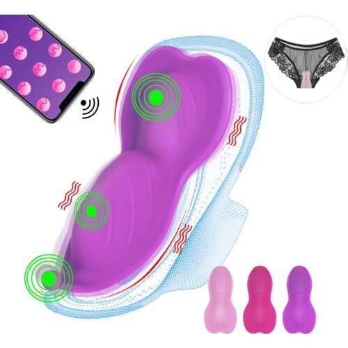 Butterfly Wearable Dildo Vibrator For Women Bluetooth Vibrator Wireless APP Remote Control Vibrating Panties Sex Toys For Couple