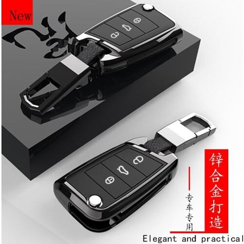 Galvanized Alloy Car Smart Key Case Cover for Volkswagen Sagitar Polo Lamando Lavida Plus Bora Tiguan L Tayron Car Accessories