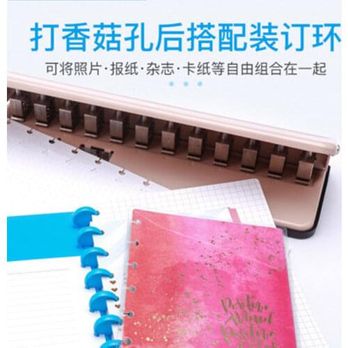 Yiwi 12 Hole T Mushroom Hole Round Hole Multi-function Punching Machine Disc Dinding Puncher Adjustable Punch For Happy Book