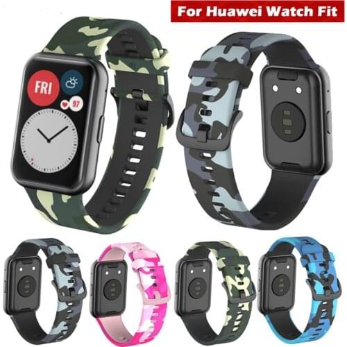 Camouflage Silicone Watchband Strap For Huawei Watch Fit Strap Smart Wristband Sport Bracelet For Huawei Watch Fit 2020 StrapNew