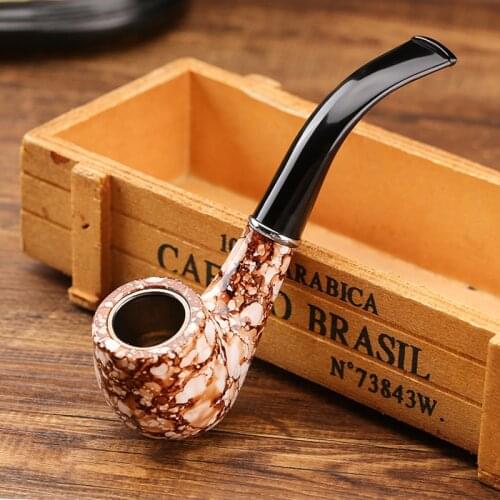 Classic Marbling Resin Multicolor Pipe Chimney Filter Smoking Pipes Tobacco Pipe Cigar Narguile Grinder Smoke Mouthpiece