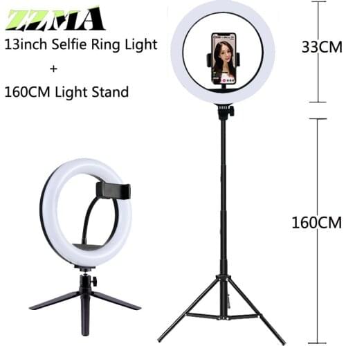 Video Light Dimmable Selfie LED Ring Light USB ring lamp Photography Rim Light With Tripod Stand Holder For TikTok Youtube