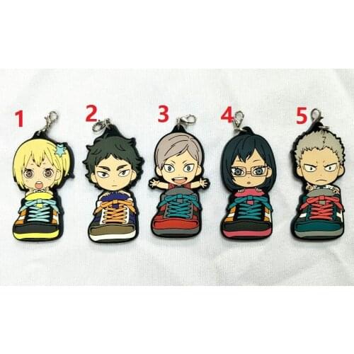 Haikyuu Anime keychain Oikawa Tooru Kozume Kenma Kuroo Tendo Satori Koutarou Hinata Rubber strap/mobile phone strap