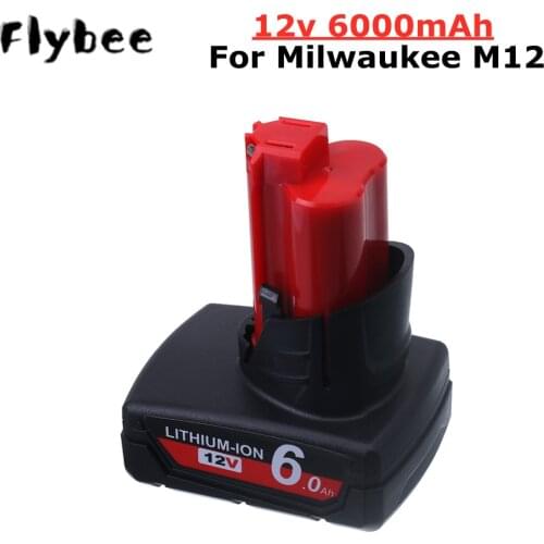 12V 6.0Ah Li-ion Battery for Milwaukee M12 XC Cordless Tools 48-11-2402 48-11-2411 batteries 48-11-2401 MIL-12A-LI