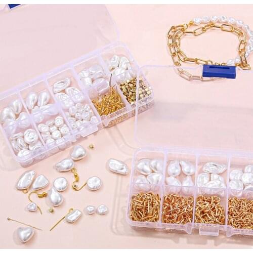 Multiple Styles Imitation Baroque Pearl Beads Irregular Beads With Jewelry Accessories Set for DIY Bracelet Earrings Making Kit