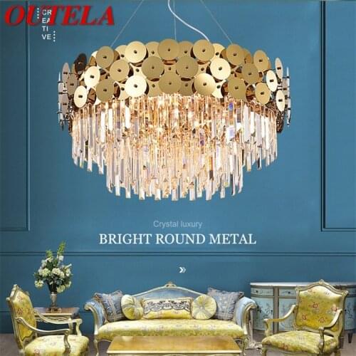 OUTELA Crystal Chandelier Lamp Luxury Gold LED Fixtures Modern Creative Decorative For Living Room Dining Room Villa Duplex
