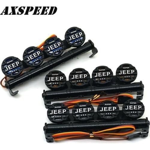 AXSPEED LED Roof Light with Bracket Kit 4LEDs Lights Bright LED Roof Light for 1/10 RC Rock Crawler TRX4 D90 SCX10 CC01 Wraith