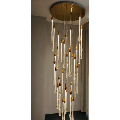 Luxury post-modern aluminum crystal chandelier French living room dining hall lights American minimalist designer villa