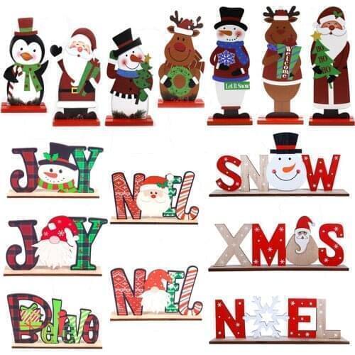 Santa Claus Snowman Elk Wooden Christmas Ornaments Christmas Decorations for Home 2022 Navidad Xmas Tree Gift New Year Gift