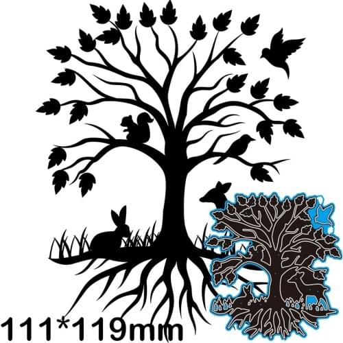 Cutting Dies Birds Tree Rabbit and Deer Card Decor New for Decoration Scrapbooking Stencil Paper Craft Album Template 111*119mm