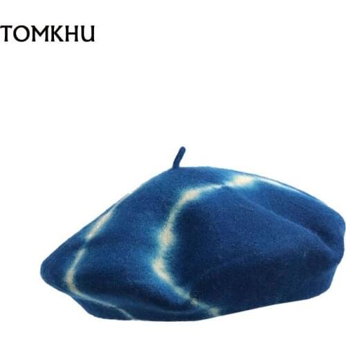 Winter Wool Gradient Color Beret Caps Female Bonnet Women Caps Lady Painter All Matched Warm Walking Boina Skullies Beanies Hat
