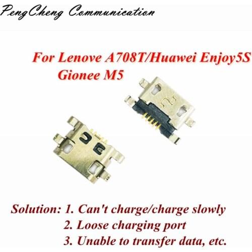 10pcs-100pcs For Lenove A708T Huawei Enjoy5S Gionee M5 Micro USB Charging Dock Port Connector Socket Repair Parts