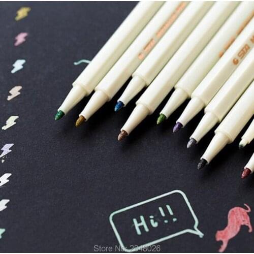 10 pcs Wax seal Coloring Pen, sealing Wax Pen, Gold Silver White Rose Gold Wax Pen, Paint Pen, Highlight Colorful Pen, Metal Pen