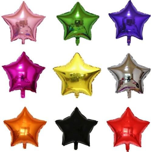 1Pc18 Inch Five-Pointed Star Aluminum Foil Balloon Birthday Party Wedding Decoration Supplies Childrens Inflatable Toy Gift
