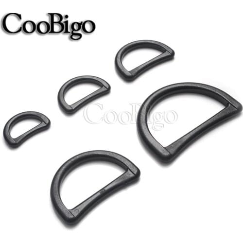 20pcs Plastic D-Ring Buckle For Dogs Collar Backpack Strap Garment Belt Bag Webbing Accessories Size 20mm 25mm 31mm 38.5mm 51mm