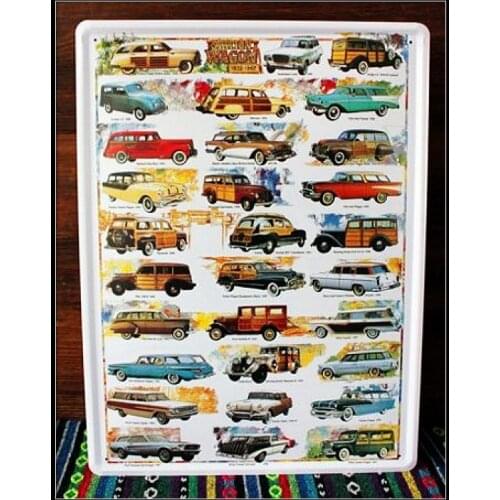 30pcs/lot Metal Sign shabby chic All kinds of car painting Vintage Tin Sign wall poster Club Bar Home Old Wall Art Hanging Logo