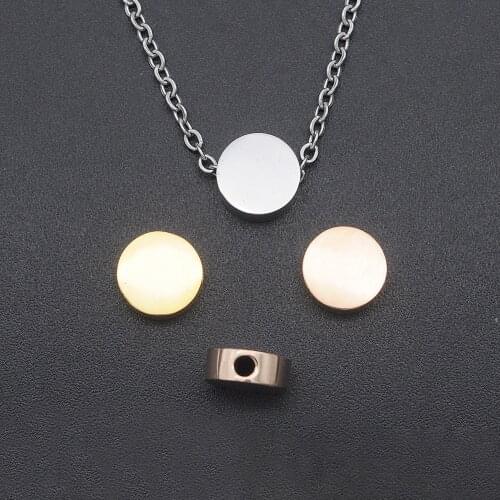 5pcs/lot 100% Stainless Steel DIY Disc Round Beads Wholesale 1.8mm Hole Small Bead Never Fade OEM Order Accepted Top Quality