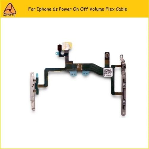 50PCS/LOT Power On Off Button Flex for iPhone 6S 4.7 " Volume Mute Vibrate Switch Flex Cable Replacement Wholesale